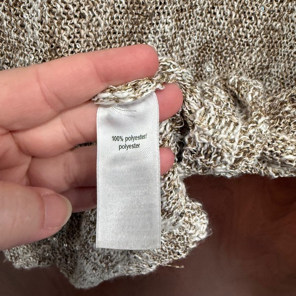Maurices Knit Sweater Metallic Gold Beige Dolman Sleeve Lightweight Top M - Picture 5 of 8